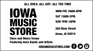 After receiving constructive criticism, I edited the social media icons and adjusted the layout to create this final design for the Iowa Music Store business cards.
