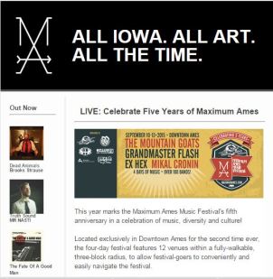 I created a June/July newsletter that was sent to subscribers via email. The newsletter promoted the festival and provided information about records, artists, concerts and projects.