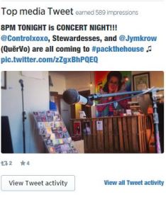This Iowa Music Store Facebook post promoted #concertnight at the store. This concert was one of the most popular concerts of the summer, packing the house with nearly 20 people.